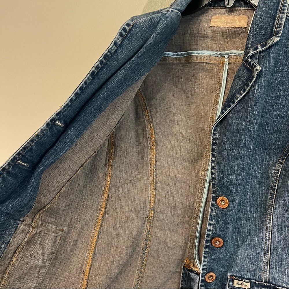 Y2K Levi's Womens Small Blue Wash Denim Jean Blazer Jacket Flare Vintage - Picture 3 of 10